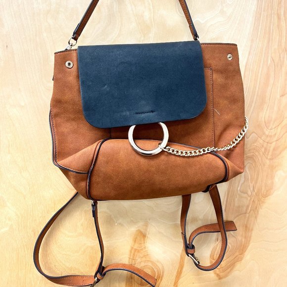 Justfab Bags | Justfab Chloe Backpack | Color: Black/Brown - SHIPS FAST💨✅ - Picture 1 of 4